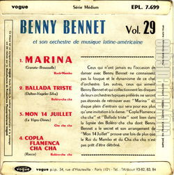 [Pochette de Marina - vol. 29 (Benny BENNET) - verso]