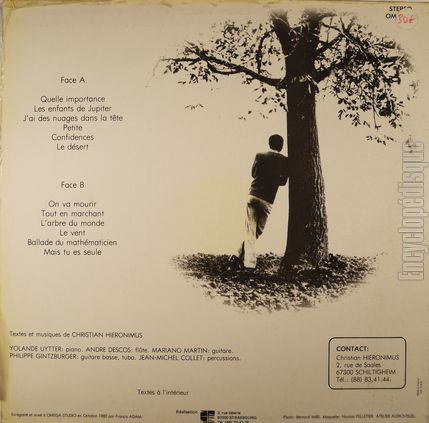 [Pochette de L’arbre du monde (Christian HIERONIMUS) - verso]