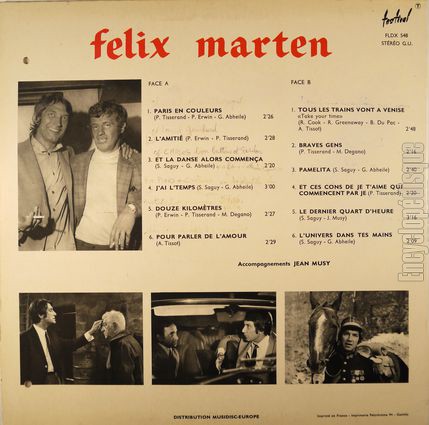 [Pochette de Paris en couleurs / L’amiti / Et la danse alors commena..; (Flix MARTEN) - verso]