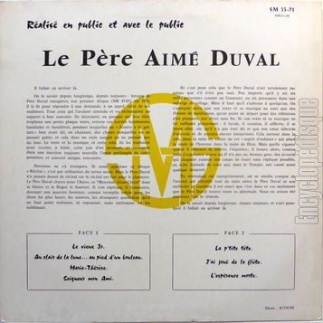 [Pochette de Rcital 1 (Aim DUVAL) - verso]