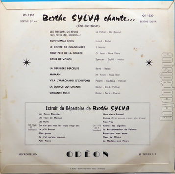 [Pochette de Le tisseur de rves, Cœur de voyou, Maman… (Berthe SYLVA) - verso]