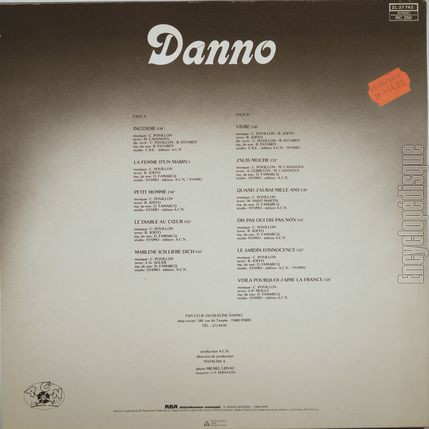 [Pochette de Danno (Jacqueline DANNO) - verso]