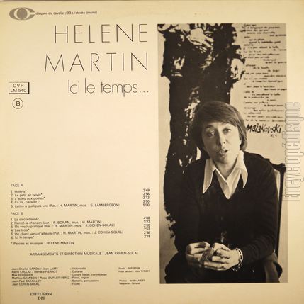 [Pochette de Ici le temps… (Hlne MARTIN) - verso]