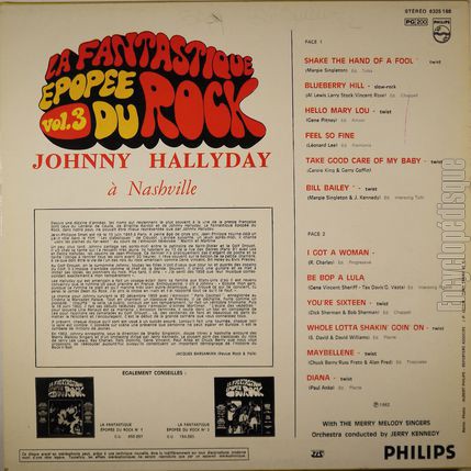 [Pochette de Johnny  Nashville "La fantastique pope du rock vol. 3" (Johnny HALLYDAY) - verso]