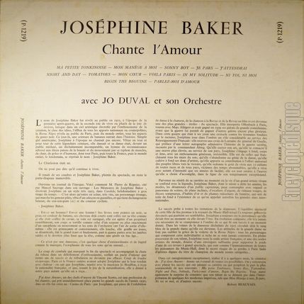 [Pochette de Josphine Baker chante l’amour (Josphine BAKER) - verso]