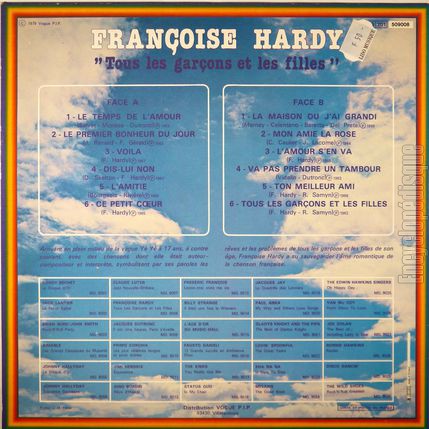 [Pochette de Tous les garons et les filles (Franoise HARDY) - verso]