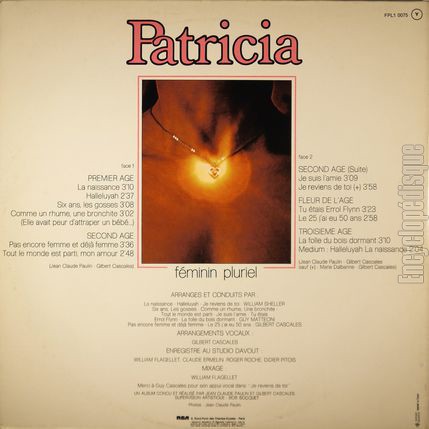 [Pochette de Fminin pluriel (PATRICIA) - verso]