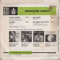 [Pochette de Tu nariz crecera (Franoise HARDY) - verso]