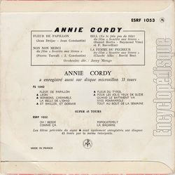 [Pochette de Sourire aux lvres (Annie CORDY) - verso]