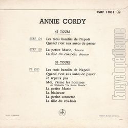 [Pochette de Bonbons - caramels (Annie CORDY) - verso]