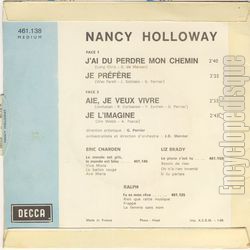 [Pochette de J’ai du perdre mon chemin (Nancy HOLLOWAY) - verso]