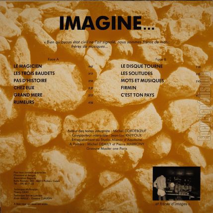 [Pochette de Imagine… (Michel CORDEBOEUF et Jean-Luc RAFFOUX) - verso]