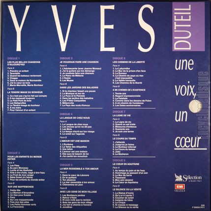 [Pochette de Une voix, un cœur (Yves DUTEIL) - verso]