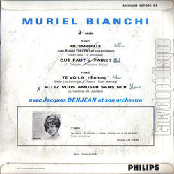 [Pochette de Qu’importe (Muriel BIANCHI) - verso]