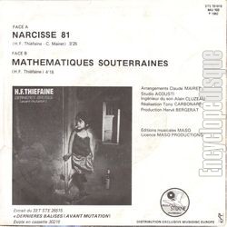 [Pochette de Narcisse 81 (Hubert-Flix THIFAINE) - verso]