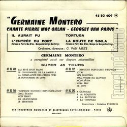 [Pochette de Chante Pierre Mac Orlan et Georges Van Parys (Germaine MONTERO) - verso]