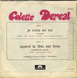 [Pochette de Je crois en toi (Colette DERAL) - verso]