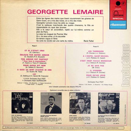 [Pochette de Et si c’tait vrai, Lui, Il viendra… (Georgette LEMAIRE) - verso]