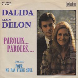 [Pochette de Paroles paroles / Pour ne pas vivre seul (DALIDA et Alain DELON) - verso]