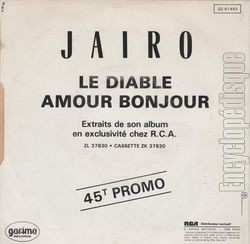 [Pochette de Le diable / Amour bonjour (JAIRO) - verso]