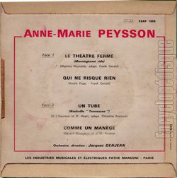 [Pochette de Le thtre ferme (Anne-Marie PEYSSON) - verso]