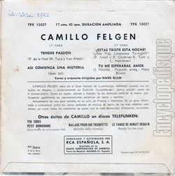 [Pochette de Toi, c’est le beau temps (CAMILLO) - verso]