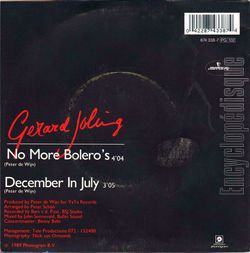 [Pochette de No more bolero’s (Grard JOLING) - verso]