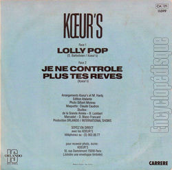 [Pochette de Lolly pop (KOEUR’S) - verso]