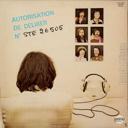 [Pochette de Autorisation de dlirer n STE 26 505 (Hubert-Flix THIFAINE) - verso]