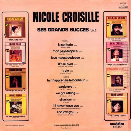 [Pochette de Ses grands succs - vol. 2 (Nicole CROISILLE) - verso]