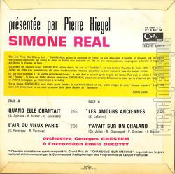 [Pochette de Quand elle chantait (Simone RAL) - verso]