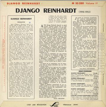 [Pochette de Volume IV (Django REINHARDT) - verso]