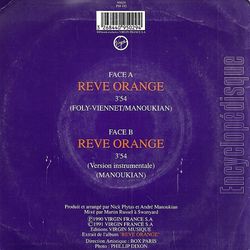 [Pochette de Rve orange (Liane FOLY) - verso]