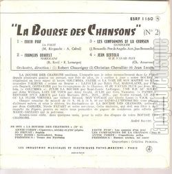 [Pochette de La bourse aux chansons n 2 (COMPILATION) - verso]