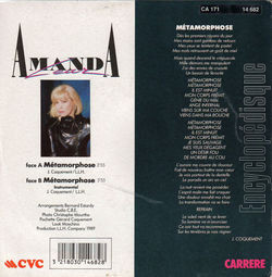 [Pochette de Mtamorphose (Amanda LEAR) - verso]