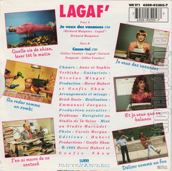 [Pochette de Je veux des vacances (LAGAF’) - verso]