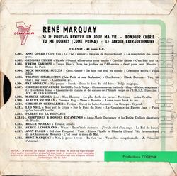 [Pochette de Si je pouvais revivre un jour de ma vie (Ren MARQUAY) - verso]