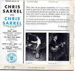 [Pochette de Sous les soleils de l’amour (Chris SARREL) - verso]