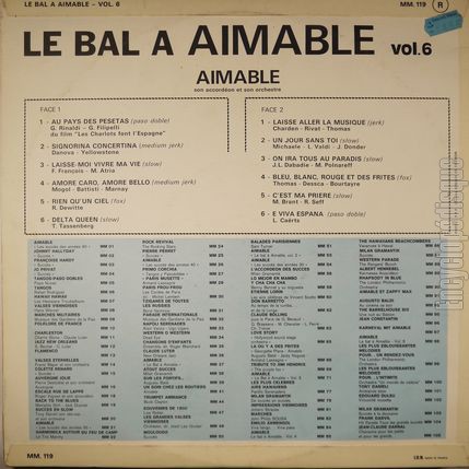 [Pochette de Le bal  Aimable vol.6 (AIMABLE) - verso]