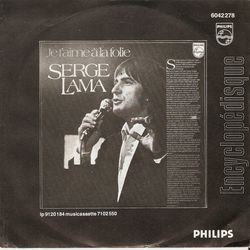 [Pochette de Je t’aime  la folie (Serge LAMA) - verso]