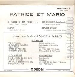 [Pochette de Le clocher de mon village (PATRICE et MARIO) - verso]