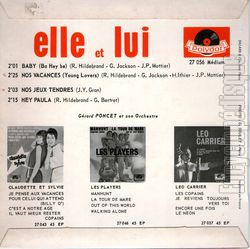 [Pochette de Nos vacances… (ELLE ET LUI) - verso]