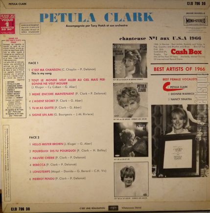 [Pochette de C’est ma chanson (Petula CLARK) - verso]