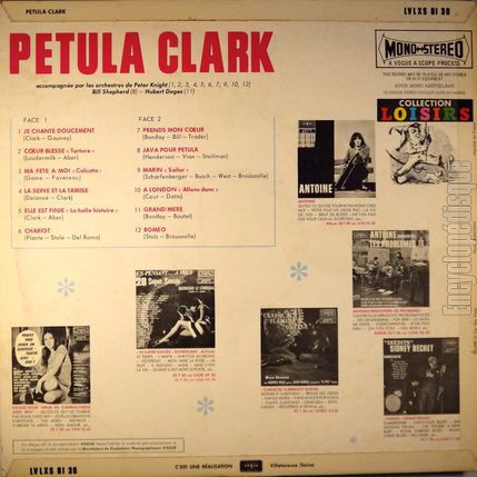 [Pochette de Le palmars Petula Clark (Petula CLARK) - verso]