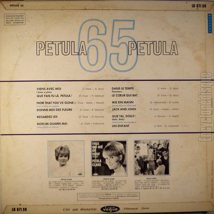 [Pochette de Petula 65 (Petula CLARK) - verso]