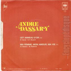 [Pochette de Cet anneau d’or / Ma femme, mon amour, ma joie (Andr DASSARY) - verso]