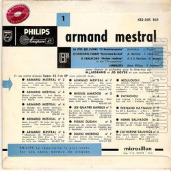 [Pochette de La fte des fleurs (Armand MESTRAL) - verso]