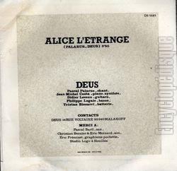 [Pochette de Alice l’trange (DEUS) - verso]