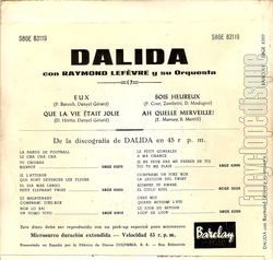 [Pochette de Eux (DALIDA) - verso]