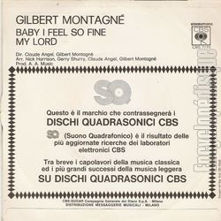 [Pochette de Baby I feel so fine / My lord (Gilbert MONTAGN) - verso]